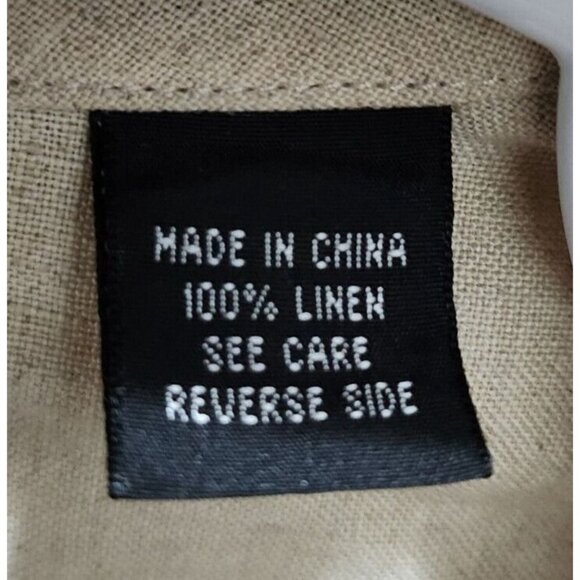 J. Peterman Women’s Sleeveless Collared Button Up Top Beige 100% Linen Size 10 - Picture 6 of 11